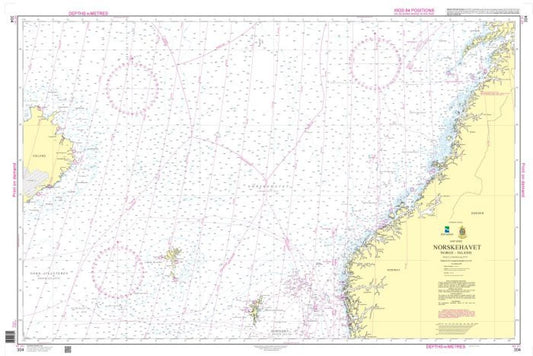 Norskehavet, Norge - Island - 304 - Norway Kartverket Nautical Charts
