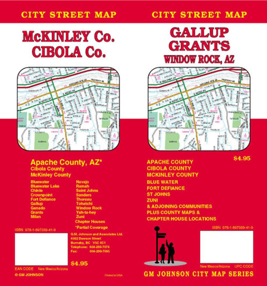 Gallup : Grants : Window Rock, AZ : city street map = McKinley Co. : Cibola Co. : city street map