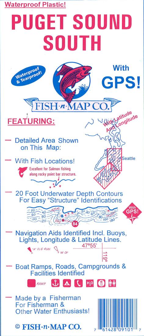 Puget Sound South (Olympia, Tacoma, Seattle) Fishing Map