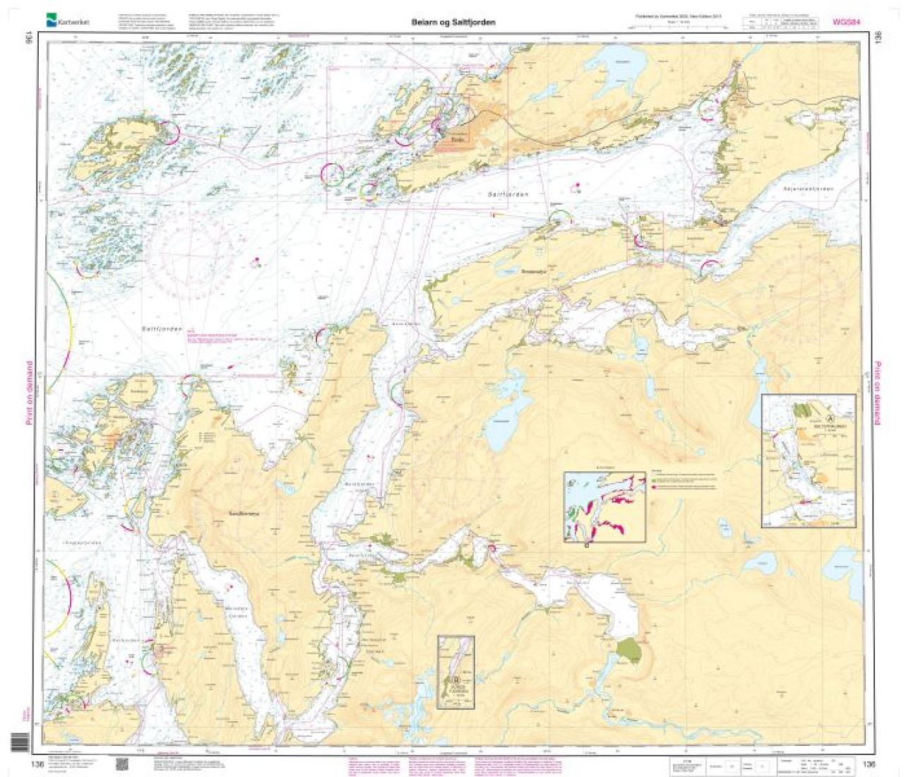 Beiarn og Saltfjorden - 136 - Norway Kartverket Nautical Charts
