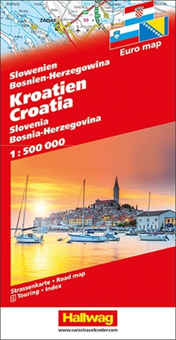 Slowenien Bosnien-Herzegowina Kroatien = Croatia, Slovenia, Bosnia-Herzegovina : road map = Slovénie Bosnie-Herzégovine Croatie = Slovenia Bosnia-Erzegovina