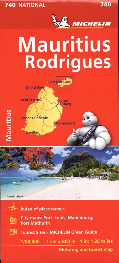 Mauritius,  Rodrigues : 1/80,000 : Motoring and tourist map