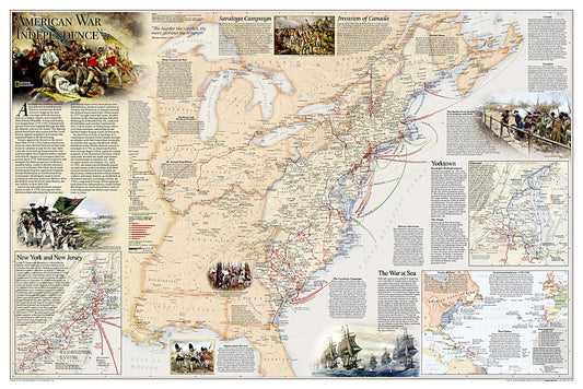 Battles of the Revolutionary War and War of 1812: 2 sided [Laminated]