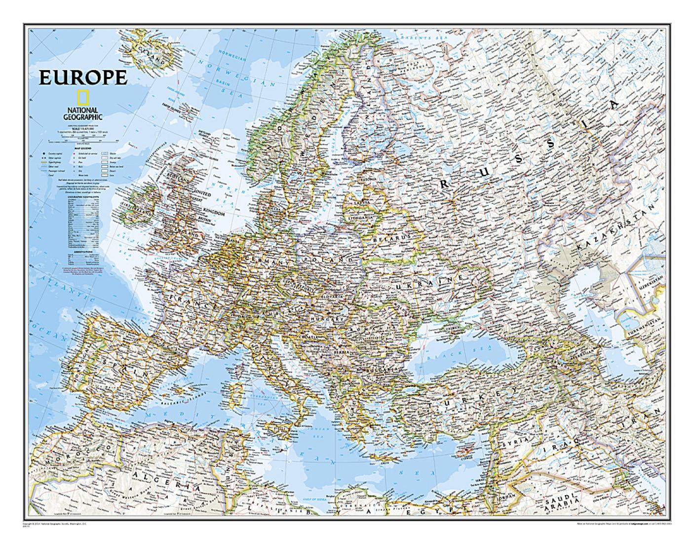 Europe classic : wall map