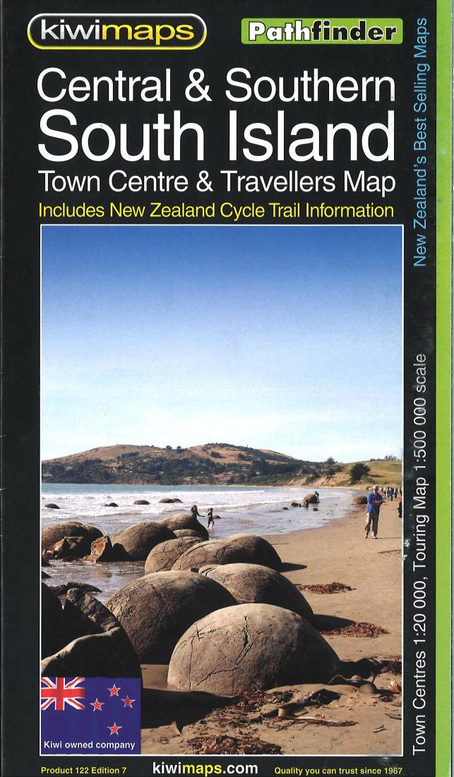 Central & southern South Island : town centre & travellers map