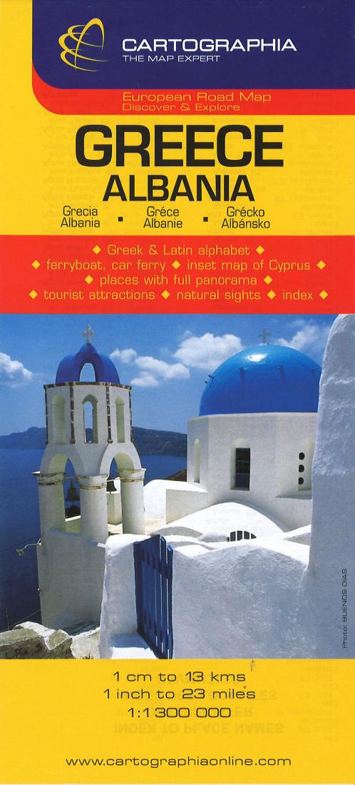 Greece : Albania : European Road Map : Discover & Explore : 1:1 300 000 = Görögország : Albánia : európai autótérképek : 1:1 300 000