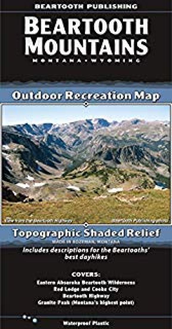 Beartooth Mountains : Montana, Wyoming : outdoor recreation map : topographic shaded relief