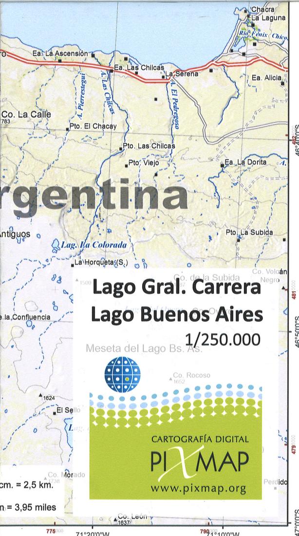 Lago Gral Carrera & Lago Bueno Aires hiking map