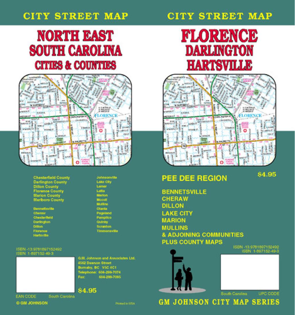 Florence : Darlington : Hartsville : city street map = North east South Carolina : cities & counties : city street map
