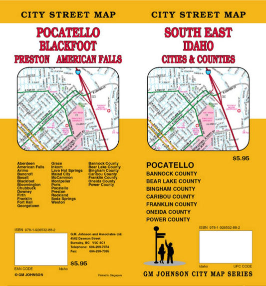 South east Idaho : cities and counties : city street map = Pocatello : Blackfoot : Preston : American Falls : city street map