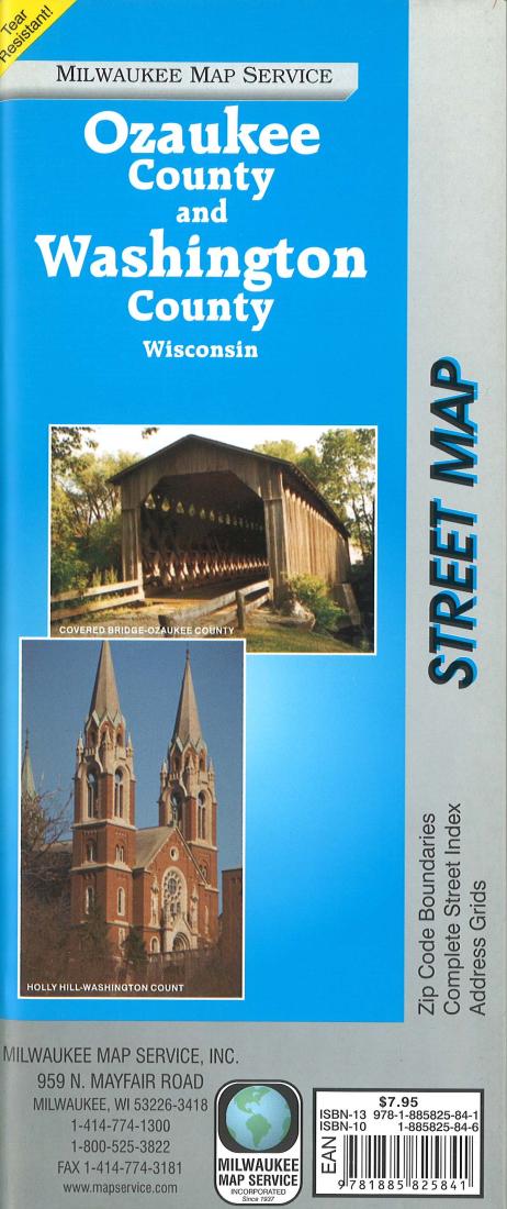 Ozaukee County and Washington County, WI : Street Map