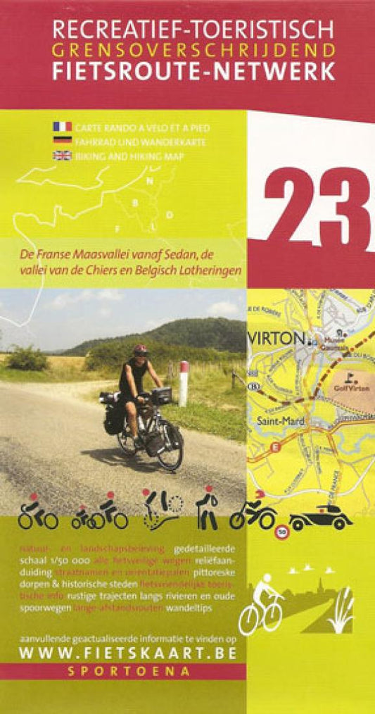 The Valleys of the Meuse and the Chiers Belgium cycling map sheet #23