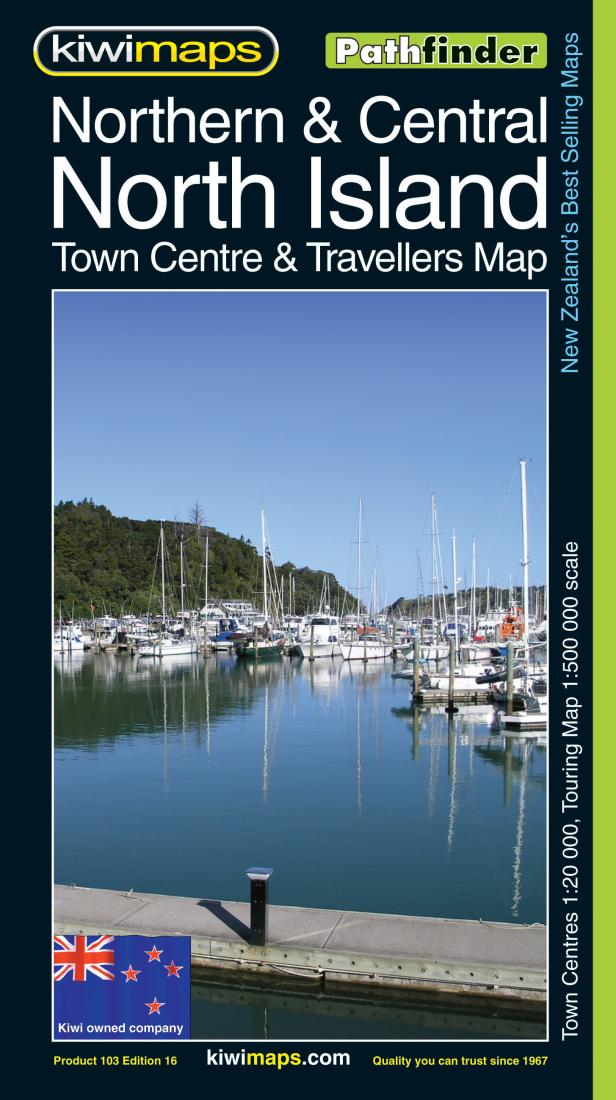 Northern & central North Island : town centre & travelers map
