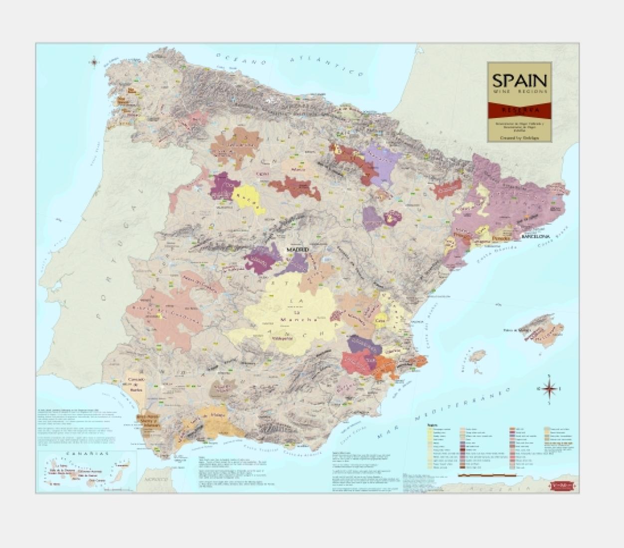 Spain : wine regions [30x36]