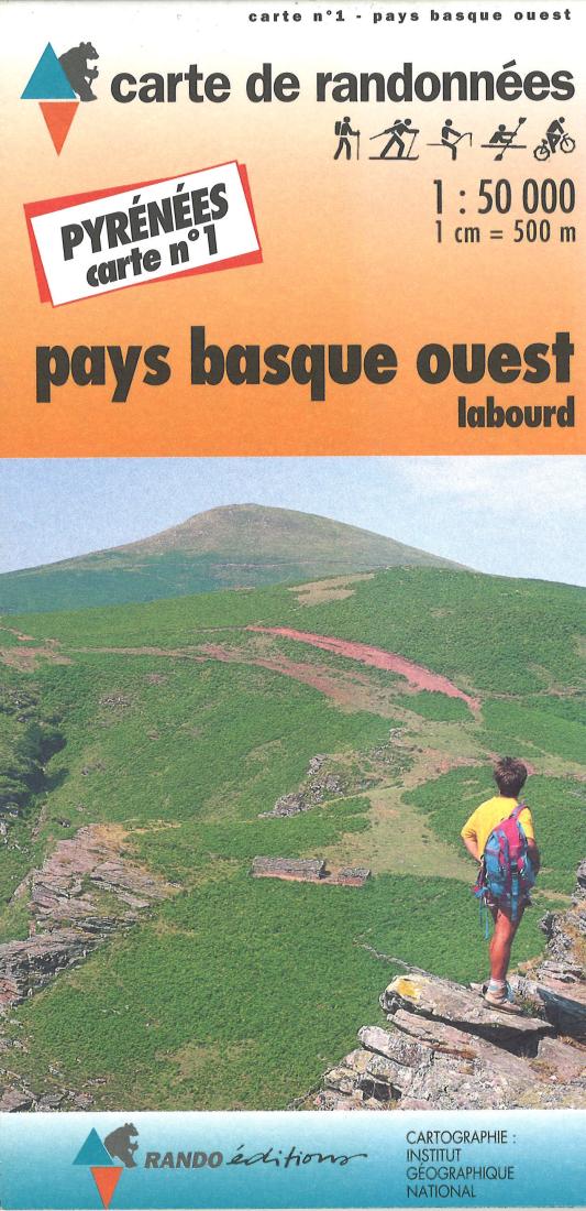 Pyrenees Hiking Map Sheet 01- Pays Basque Ouest