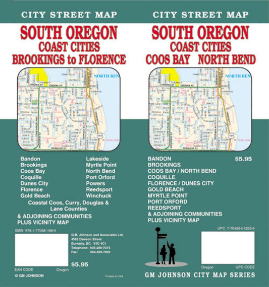 South Oregon : coast cities : Coos Bay : North Bend : city street map = South Oregon : coast cities : Brookings to Florence : city street map