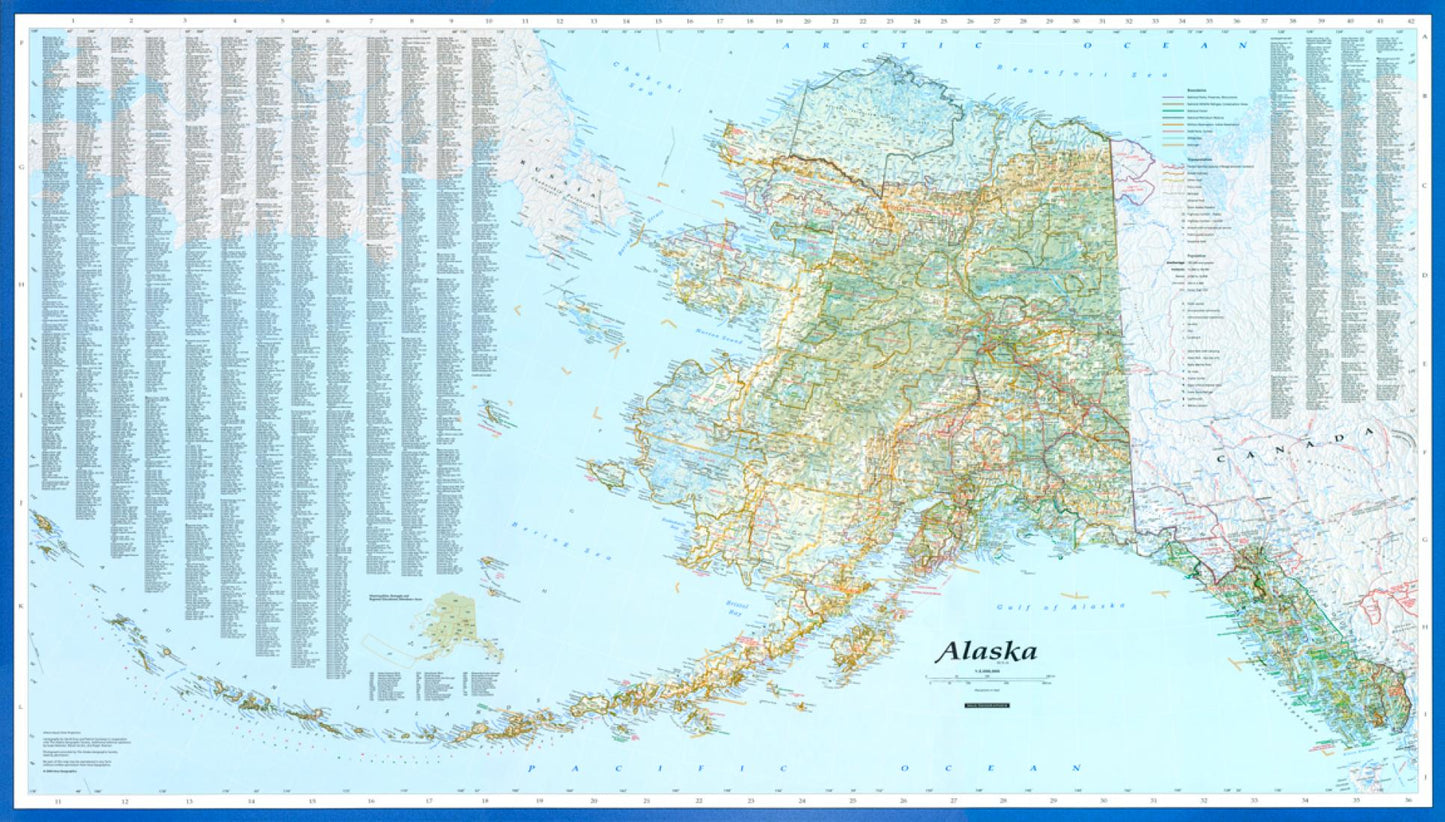 Alaska wall map, laminated