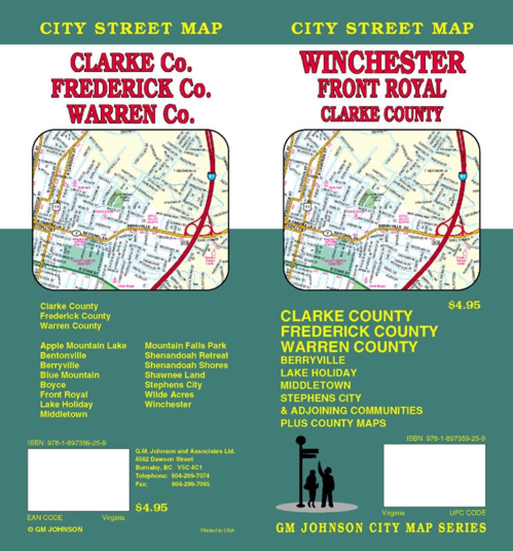 Winchester : Front Royal : Clarke County : city street map = Clarke Co. : Frederick Co. : Warren Co. : city street map