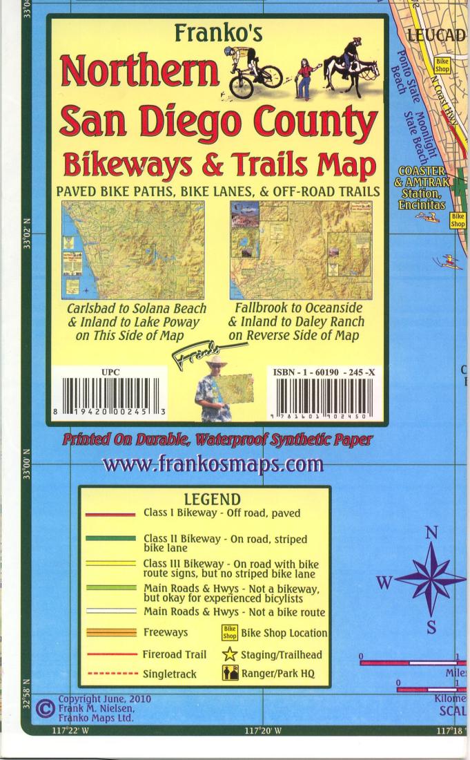 Franko's northern San Diego County : bikeways & trails map