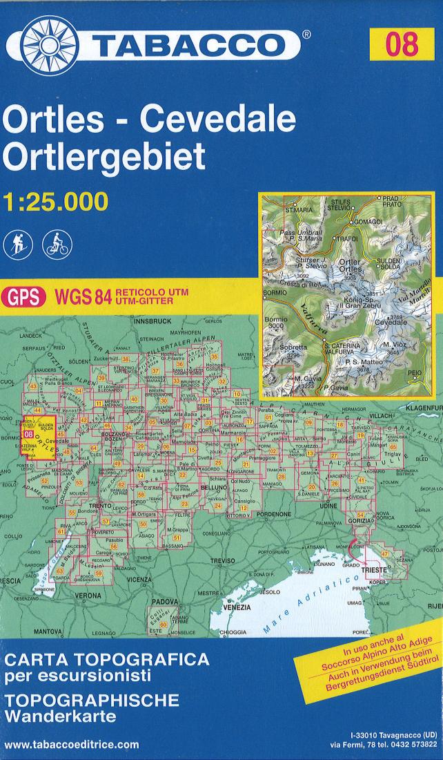 Gruppo Ortles - Cevedale/Ortlergruppe Topographic Hiking Map