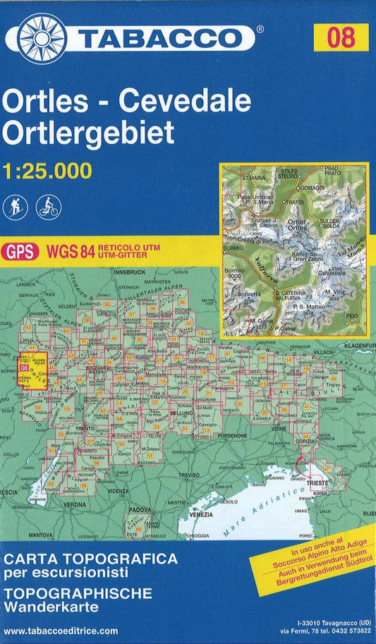 Gruppo Ortles - Cevedale/Ortlergruppe Topographic Hiking Map