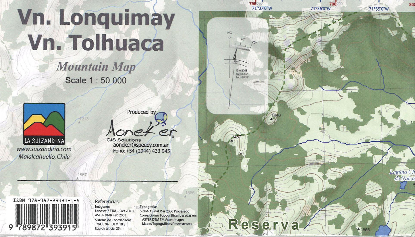 Volcan Lonquimay and Volcan Tolhuaca hiking map