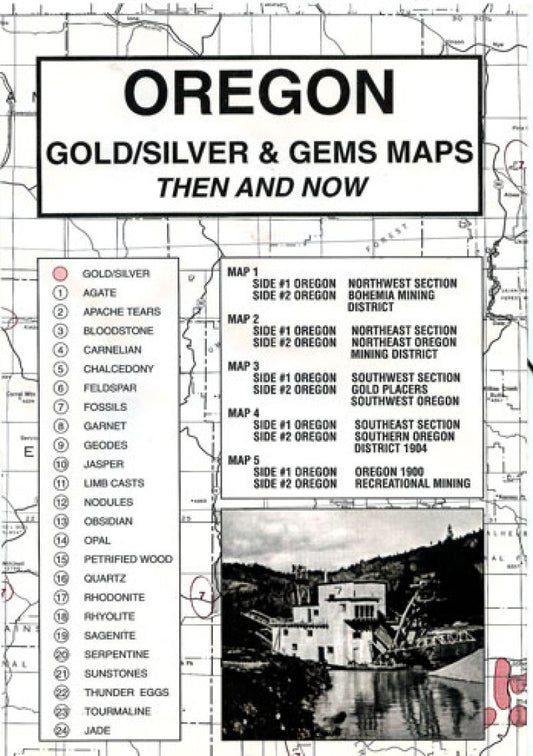 Oregon, Gold and Gems, 5-Map Set, Then and Now