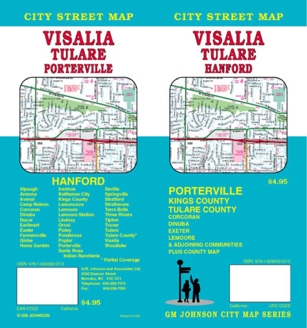 Visalia : Tulare : Hanford : city street map = Visalia : Tulare : Porterville : city street map
