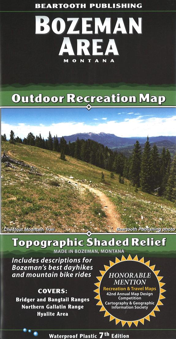 Bozeman Area : Montana : outdoor recreation map : topographic shaded relief