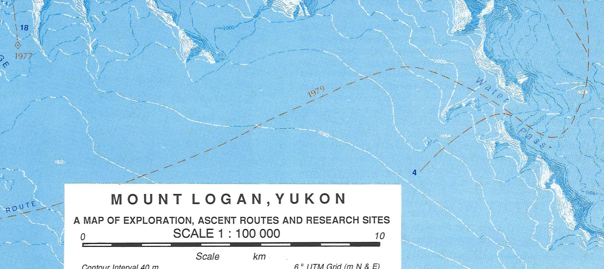 Mount Logan: A Map of Exploration, Ascent Routes and Research Sites