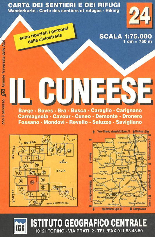 Il Cuneese: Carta Sentieri e Dei Rifugi