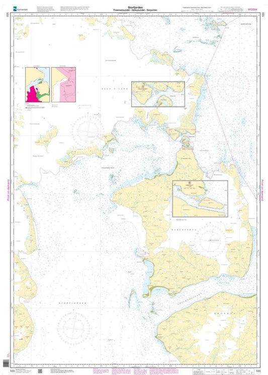 Storfjorden. Freemansndt - Heleysundet - Sørporten - 533 - Norway Kartverket Nautical Charts