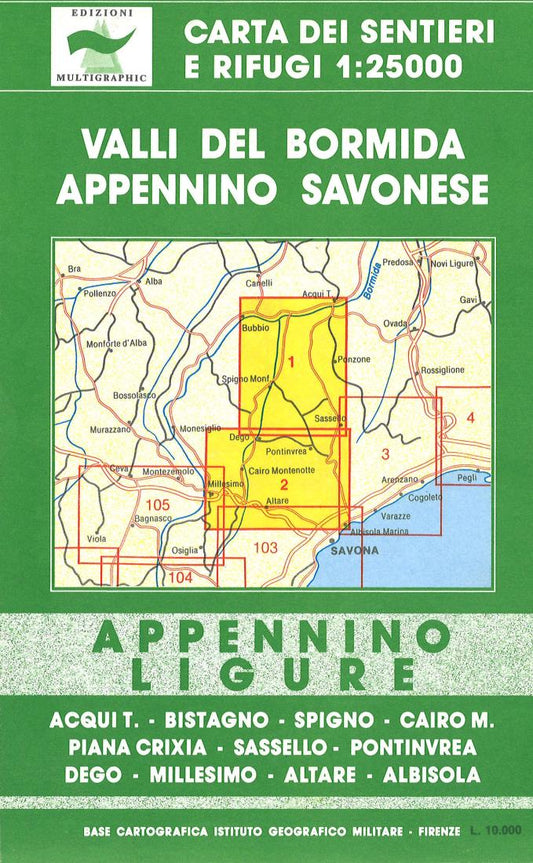 Appennino Ligure - Valli del Bormida, Appennino Savonese. Acqui T., Bistagno, Spigno, Cairo M., Piana Crixia, Sassello, Pontinvrea, Dego, Millesimo, Altare, Albisola