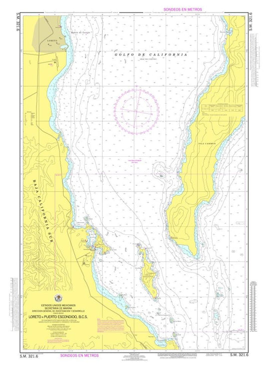 LORETO A PUERTO ESCONDIDO, B. C. S. - 321.6 - Mexico Nautical Charts by SEMAR