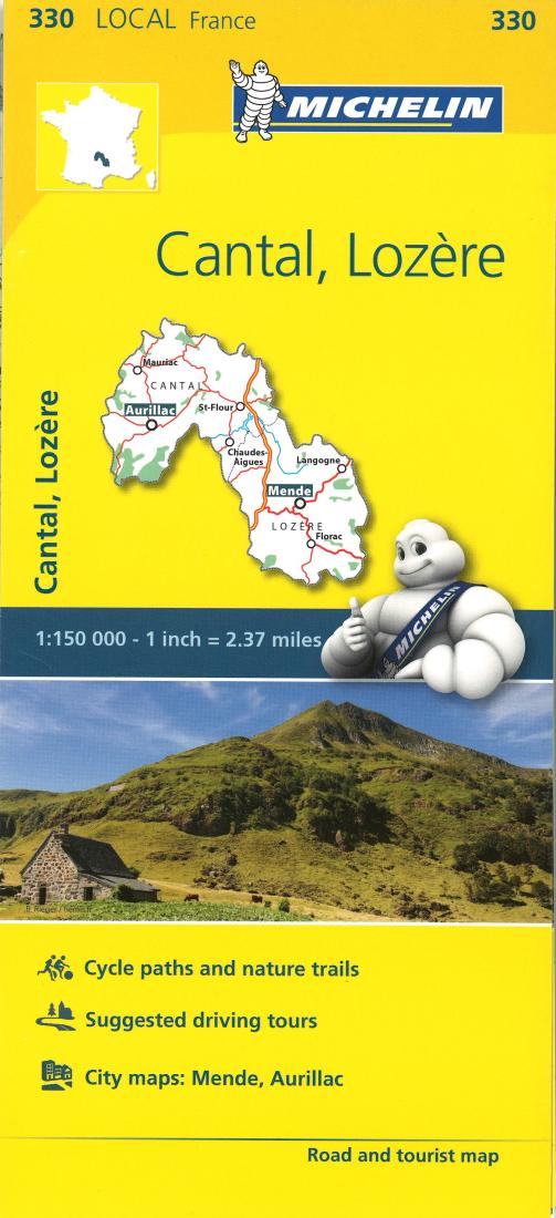 Cantal, Lozère : road and tourist map = Cantal, Lozère : carte routière et touristique