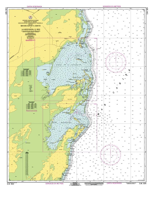 BAHÍAS ESPÍRITU SANTO Y LA ASCENSIÓN, Q. ROO. - 924 - Mexico Nautical Charts by SEMAR