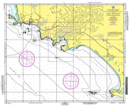 IXTAPA-ZIHUATANEJO, GRO. - 521.2 - Mexico Nautical Charts by SEMAR