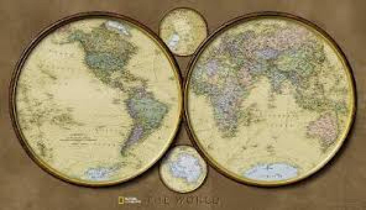 The world [hemispheres, tubed]