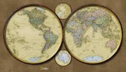 The world [hemispheres, tubed]