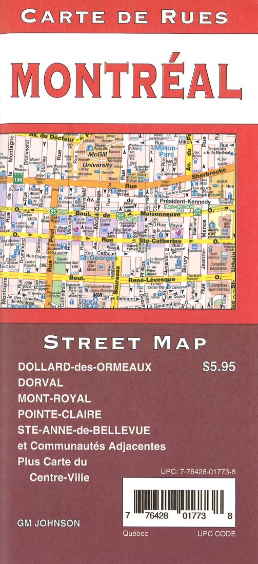 Montreal street map = Montrèal carte de rues