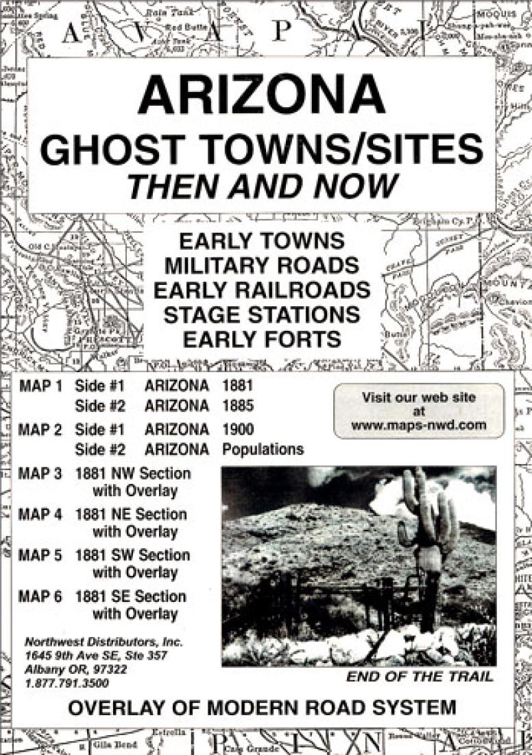 Arizona, Ghost Towns, 6-Map Set, Then and Now