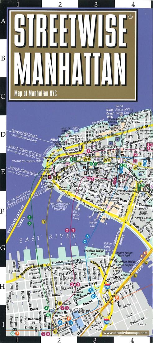 Streetwise Manhattan : map of Manhattan NYC
