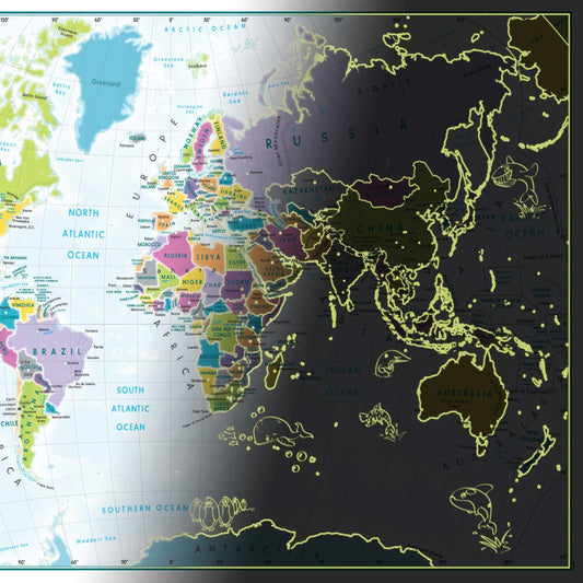 Glow in the Dark Children's World Map