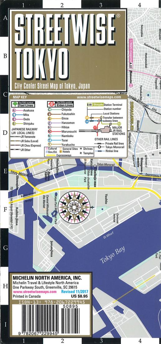 StreetWise Tokyo : city center street map of Tokyo, Japan