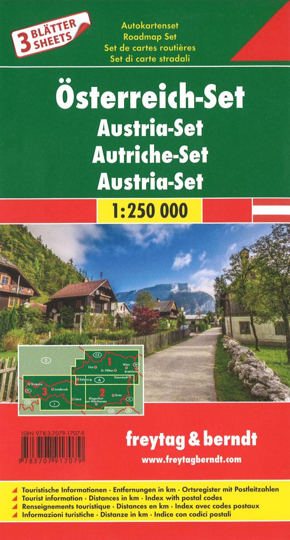 Österreich-set : autokartenset, 1:250 000 = Austria-set : roadmap set, 1:250 000 = Autriche-set : set de cartes routières, 1:250 000 = Austria-set : set di carte stradali, 1:250 000