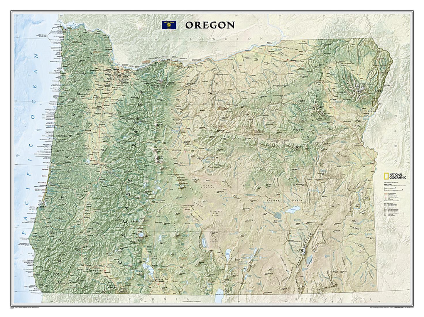 Oregon : wall map