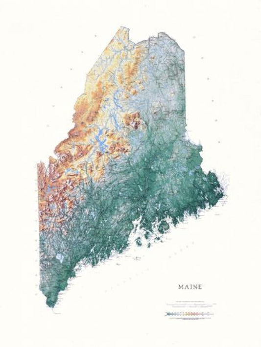 Maine [Physical, 48x36, Laminated]