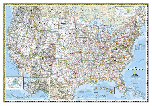 United States Classic Wall Map - Tubed (70"x 48")