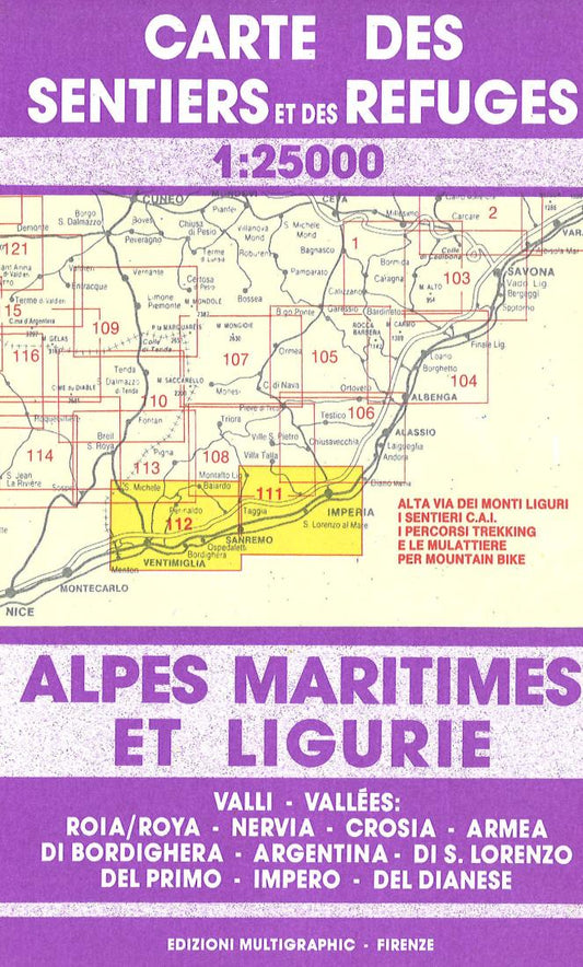 Carte des Sentiers et des Refuges - Alpes Maritime et Ligurie