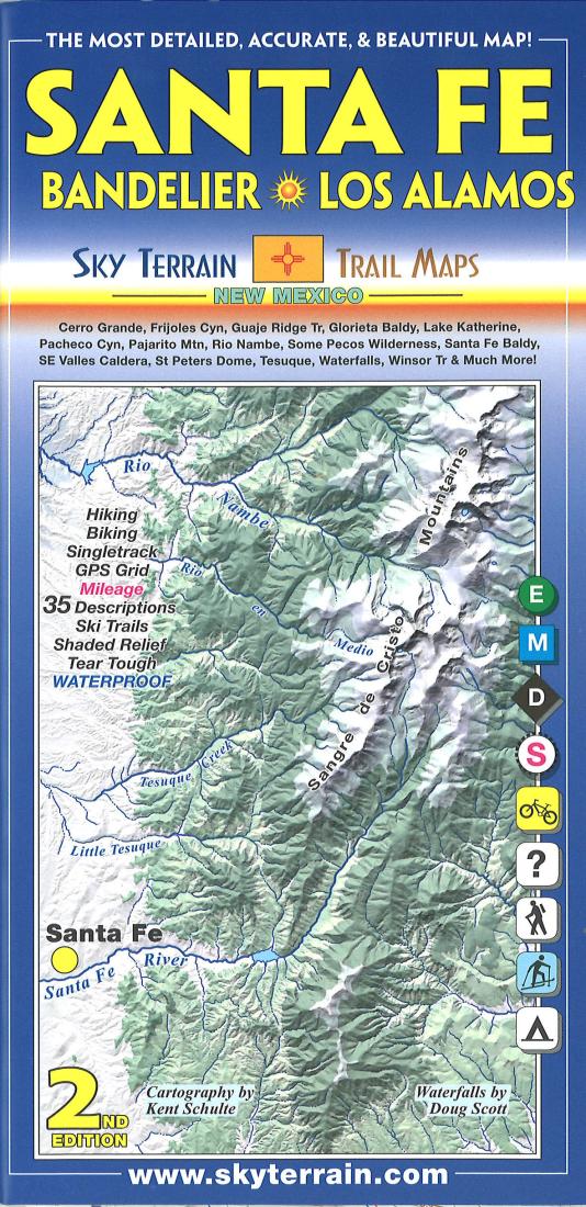 Santa Fe, Bandelier, and Los Alamos Hiking Map